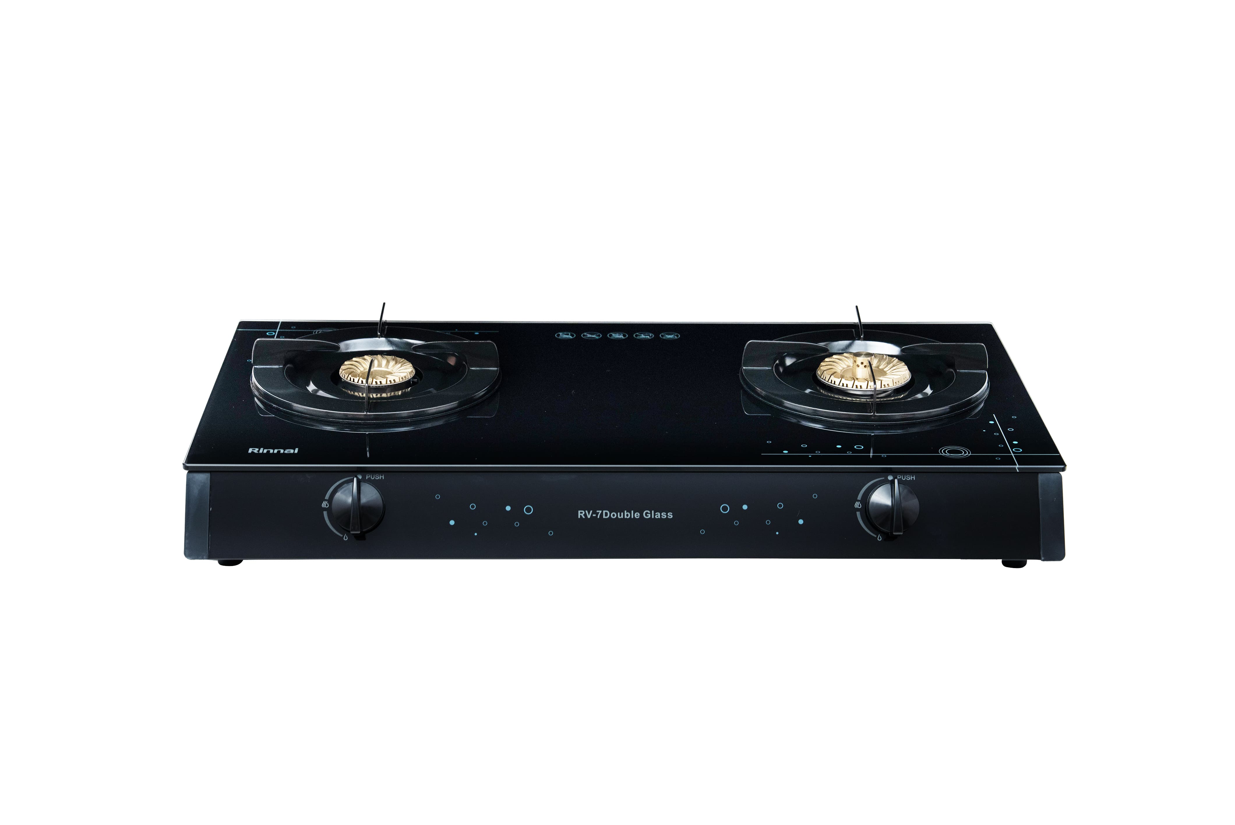 Gas table cooker 728mm tempered glass top plate on both sides