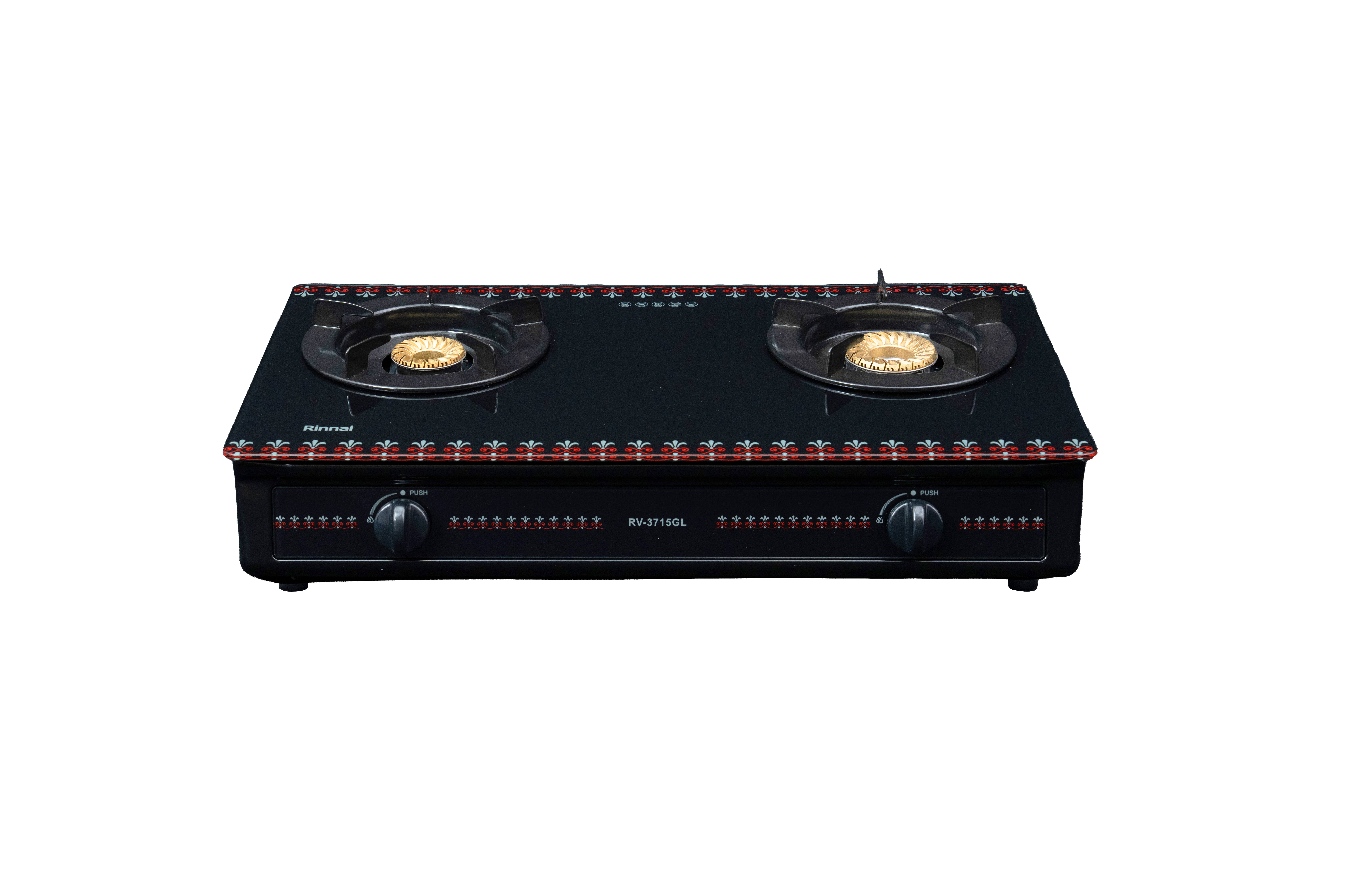 Gas table cooker 709mm tempered glass top plate on both sides