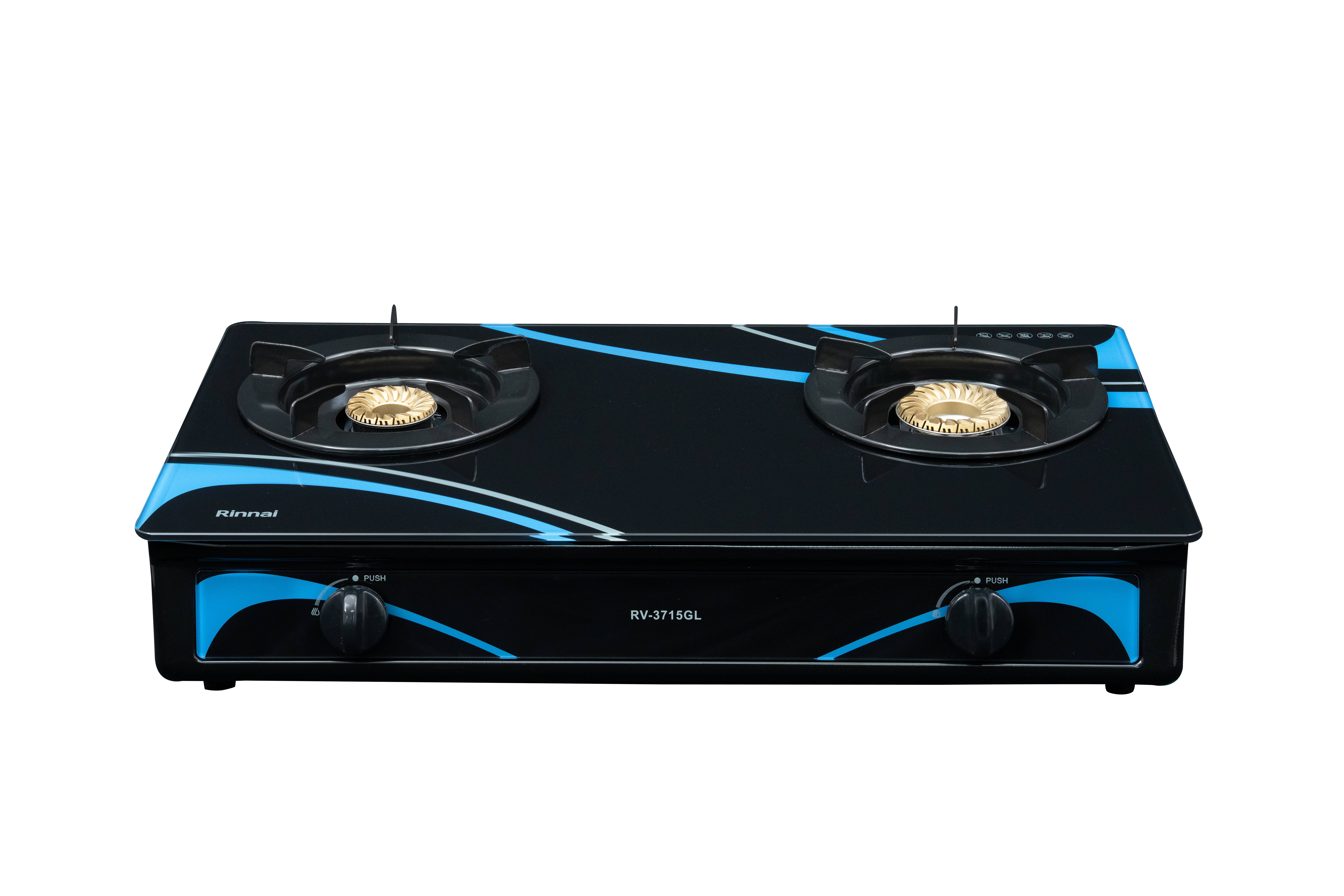 Gas table cooker 709mm tempered glass top plate on both sides