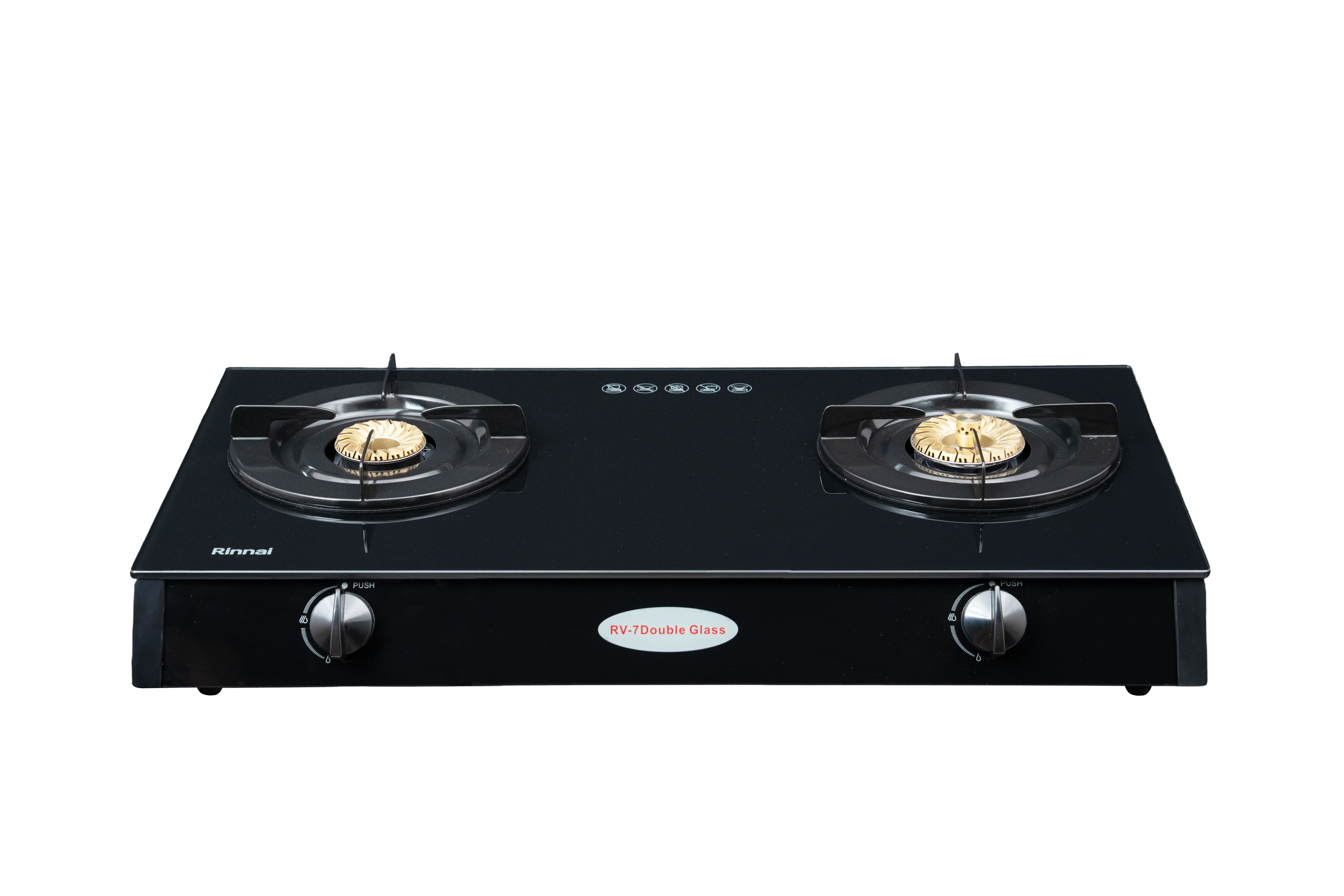 Gas table cooker 728mm tempered glass top plate on both sides