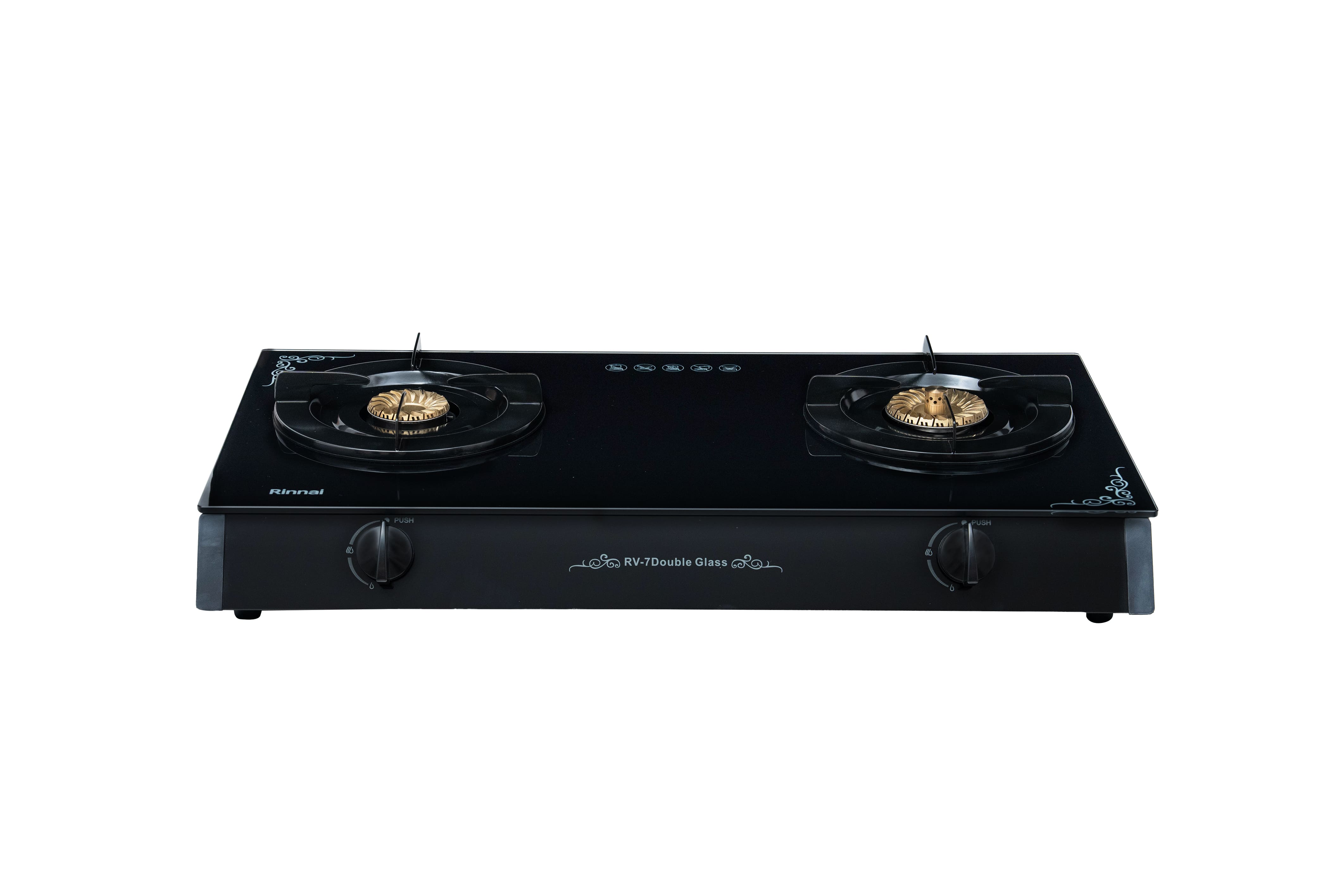 Gas table cooker 728mm tempered glass top plate on both sides