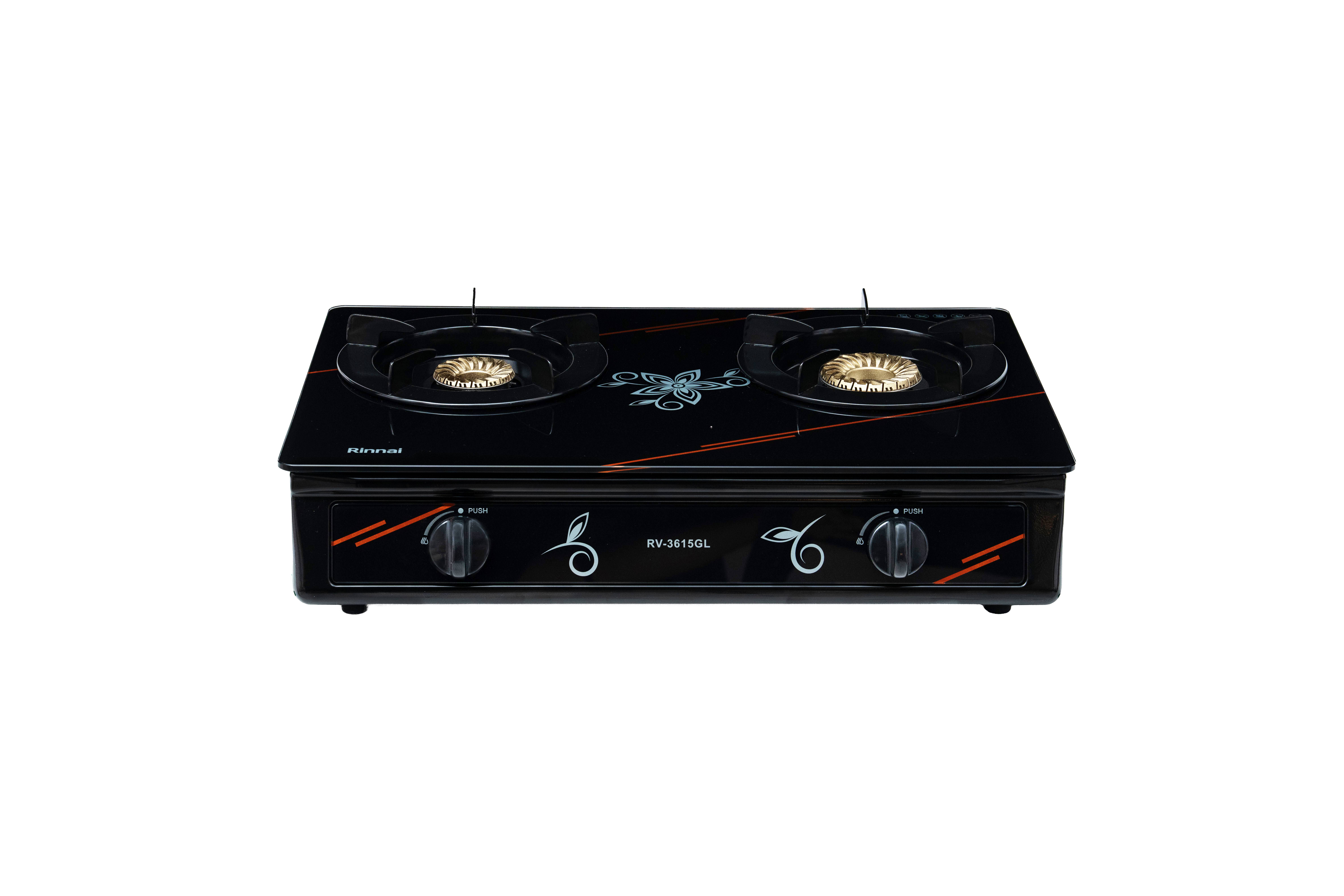 Gas table cooker 599mm tempered glass top plate on both sides