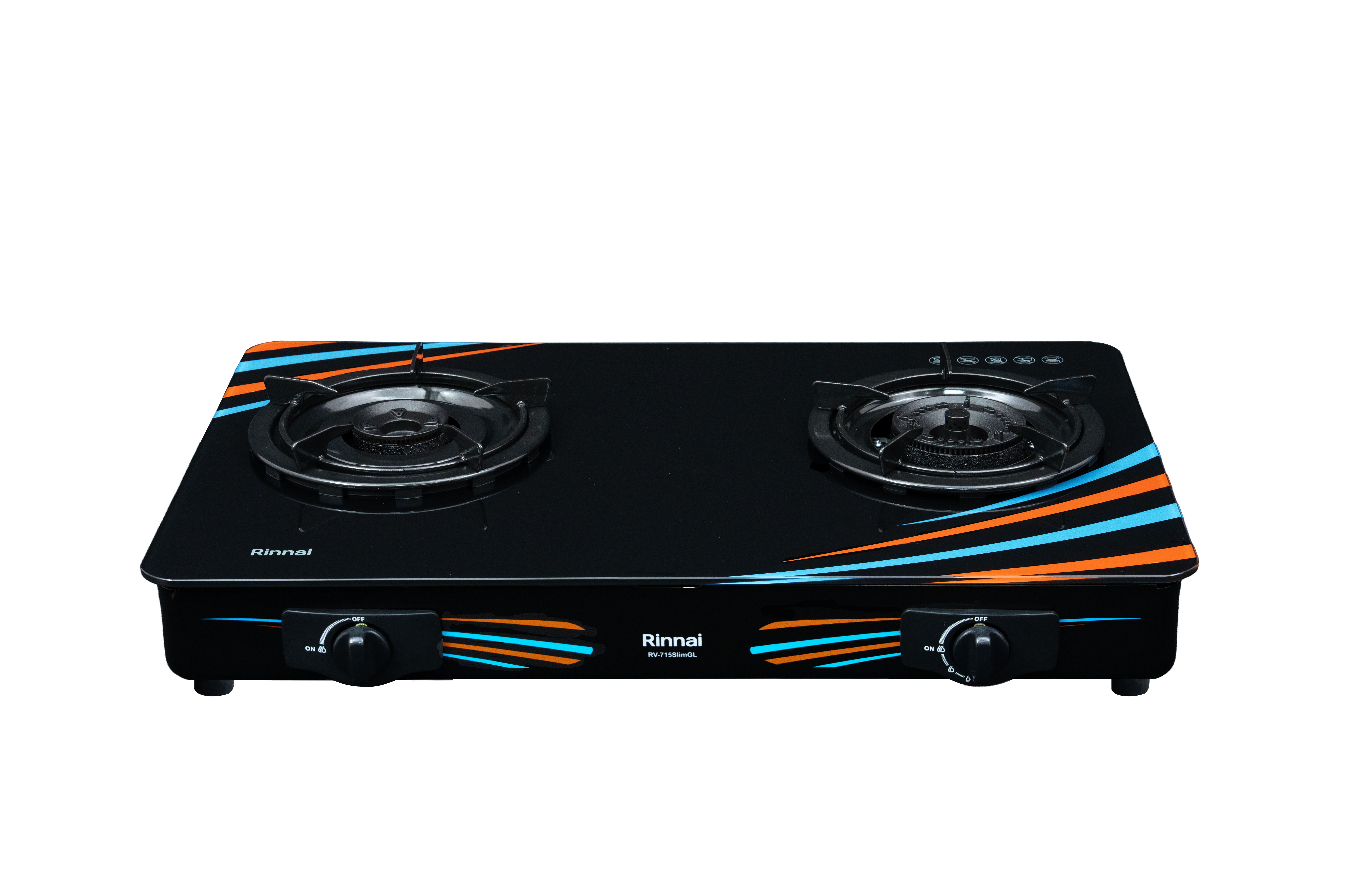 Gas table cooker 716mm tempered glass top plate