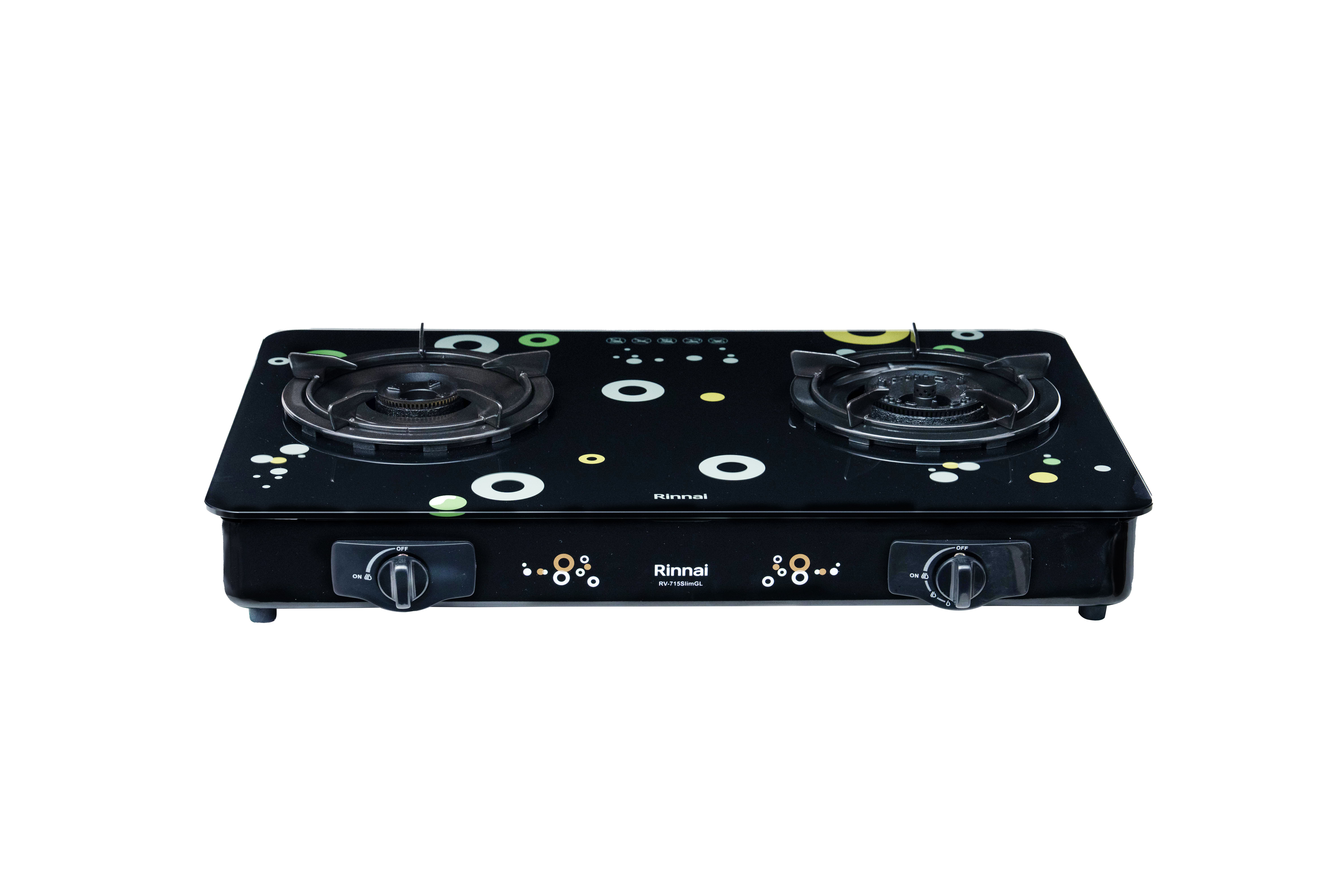 Gas table cooker 716mm tempered glass top plate